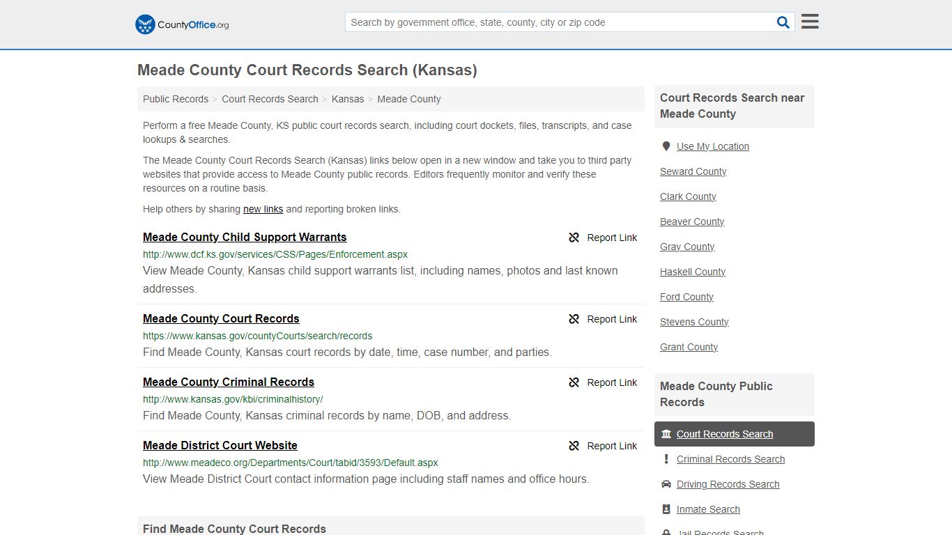 Meade County Court Records Search (Kansas) - County Office