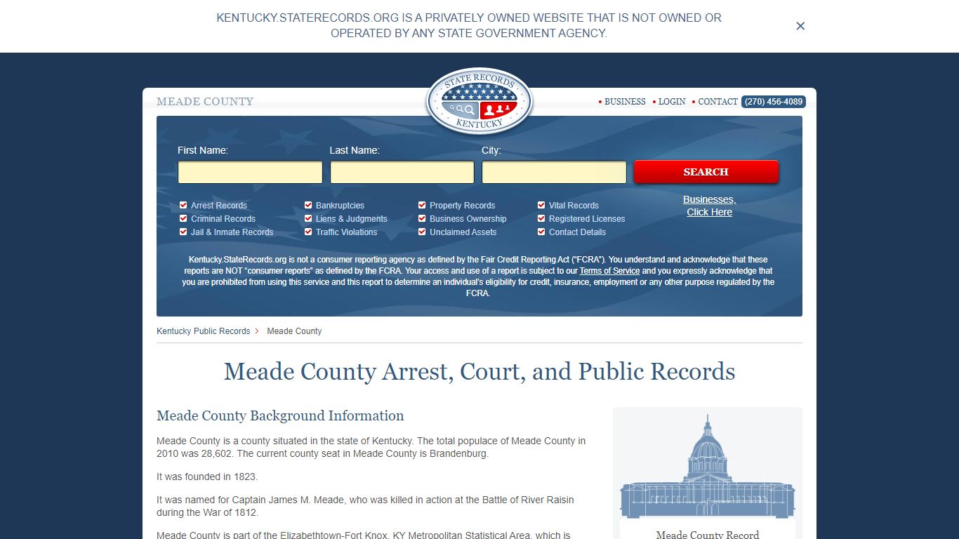 Meade County Arrest, Court, and Public Records