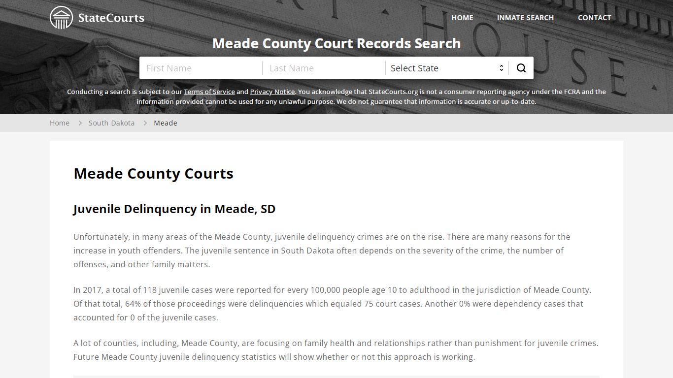 Meade County, SD Courts - Records & Cases - StateCourts